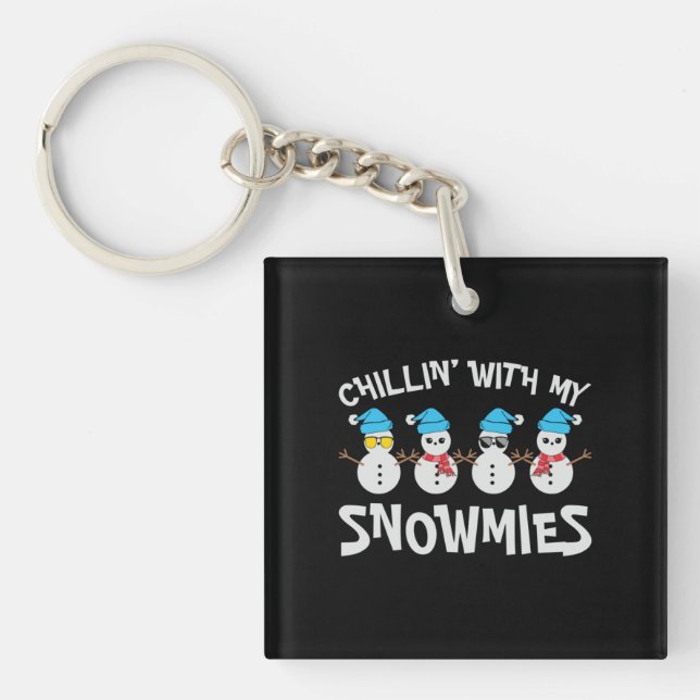 Porte-clefs Chillin’ Avec Mes Neiges - Mignonne Snowman (Devant)