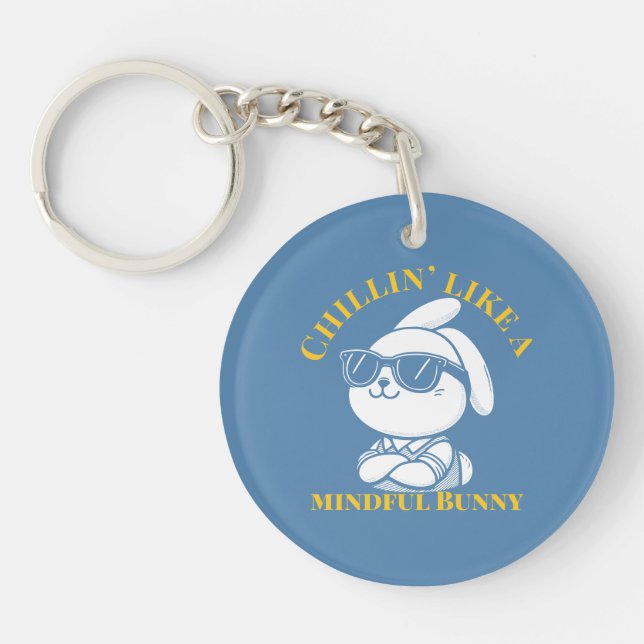 Porte-clefs Chillin' like a Minful Bunny Cool (Devant)
