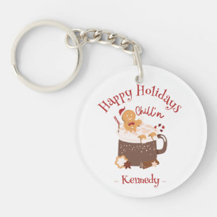 Porte-clefs Chillin' Noël Chocolat chaud et pain d'épices