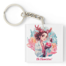 Chimiste Fêtarde Fille Aquarelle Art Scientifique