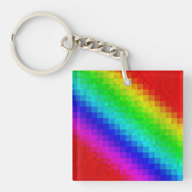 Porte-clefs Chimmer en mosaïque arc-en-ciel chaud, (Devant)