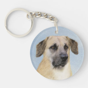 Porte-clefs Chinook (Oreilles Laissées) Peinture - Art Chien o