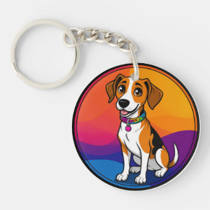 Porte-clefs Chiot animé mignon avec collier