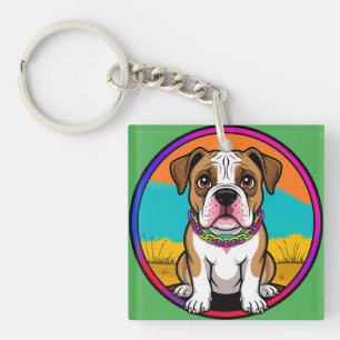 Porte-clefs Chiot animé mignon avec collier