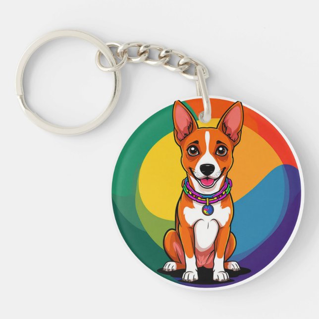 Porte-clefs Chiot animé mignon avec collier (Devant)