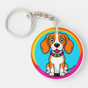 Porte-clefs Chiot animé mignon avec collier