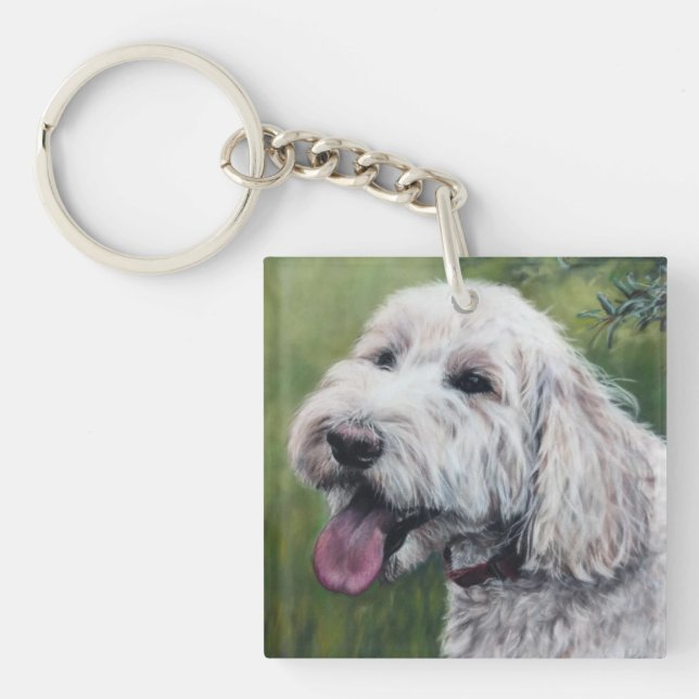 Porte-clefs Chiot blanc Goldendoodle (Devant)