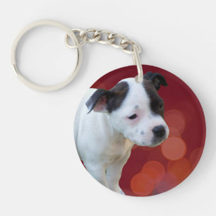 Porte-clefs Chiot Noir Et Blanc,