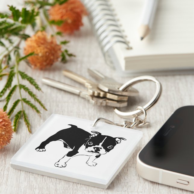 Porte-clefs Chiots Bouledogue Français (Devant Droit)