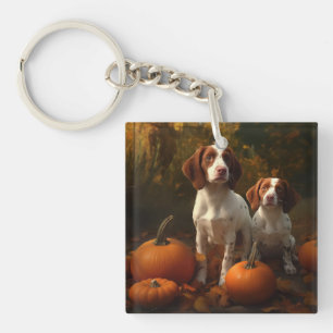 Porte-clefs Chiots Brittany Spaniel Délice d'Automne Citrouill