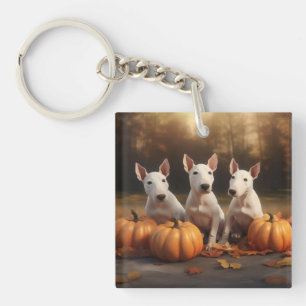 Porte-clefs Chiots Bull Terrier Délice d'Automne Citrouille