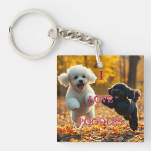Porte-clefs Chiots Caniches qui sautent