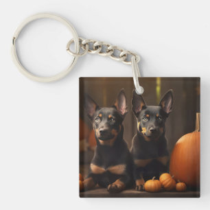 Porte-clefs Chiots Kelpie Australien Délice d'Automne Citrouil