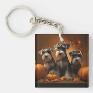 Porte-clefs Chiots Schnauzer Délice d'Automne Citrouille