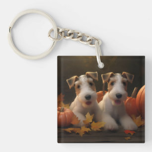 Porte-clefs Chiots Terrier Fox à poil lisse Délice d'Automne C