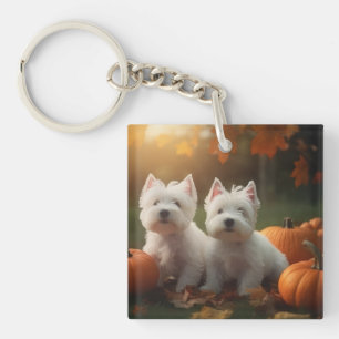 Porte-clefs Chiots Terrier West Highland White Pumpkin d'Autom