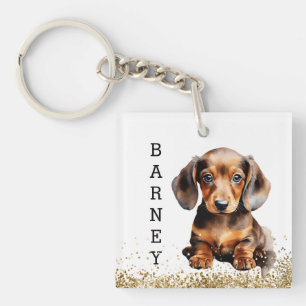 Porte-clefs Chocolat Brown Dachshund Saucage Chien Personnalis