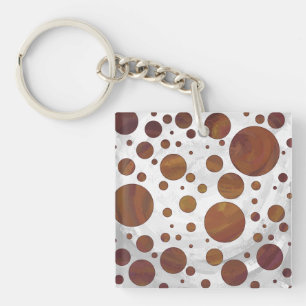 Porte-clefs Chocolat Carmel Swirl Polka Dot