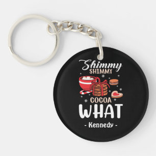 Porte-clefs Chocolat chaud amusant et biscuit hiver