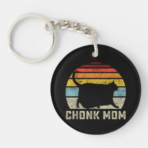 Porte-clefs Chonk Chat Maman Échelle Mème Drôle Retro Style ma