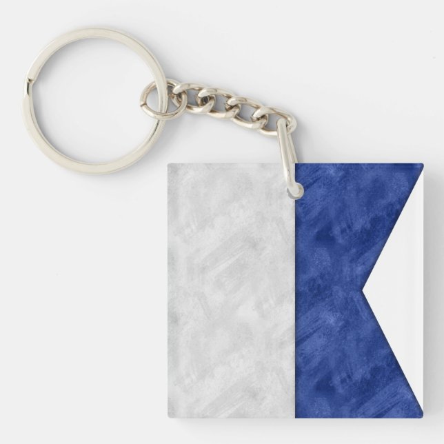 Porte-clefs Choose from 26 Watercolor Nautical Maritime Flags (Devant)