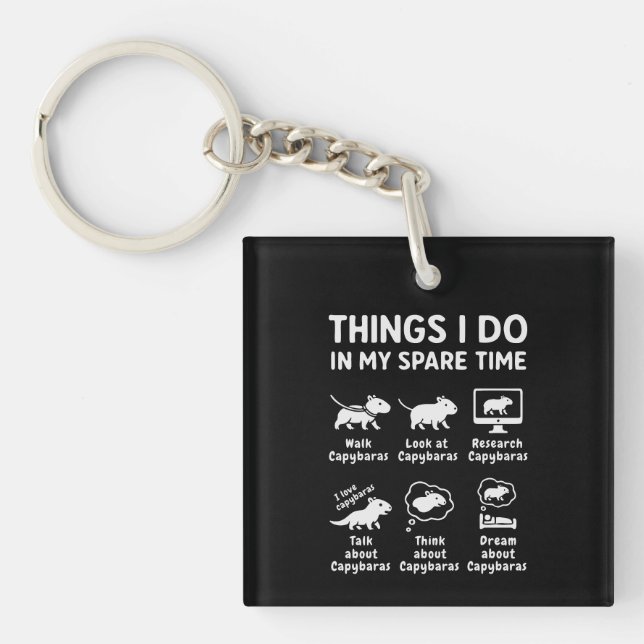 Porte-clefs Choses que je fais pendant mon temps libre Capybar (Devant)