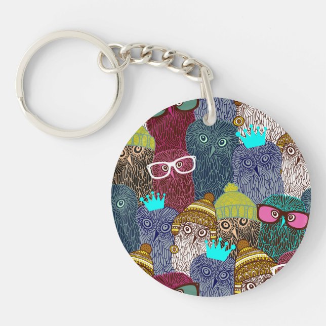 Porte-clefs Chouette dans la couronne (Devant)