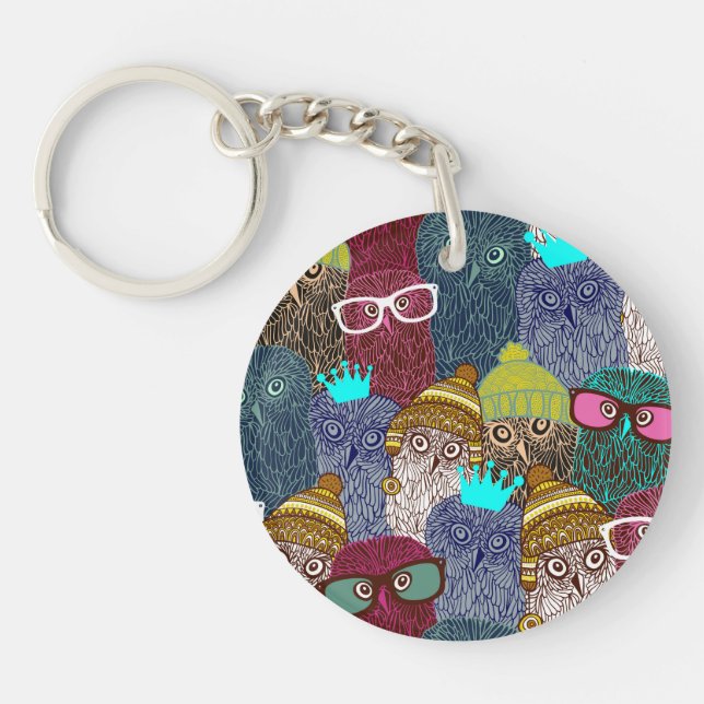 Porte-clefs Chouette dans la couronne (Devant)