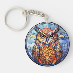 Porte-clefs Chouette en verre doux