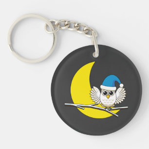 Porte-clefs Chouette neigeuse dans une nouvelle nuit d'hiver s