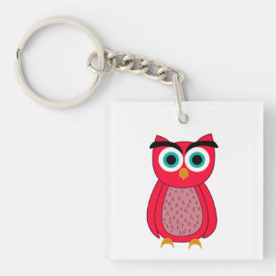 Porte-clefs Chouette Rose Mignonne