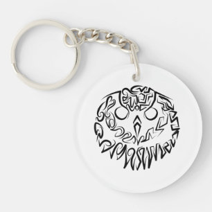 Porte-clefs Chouette tribale noire et blanche