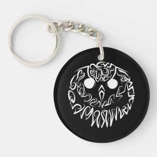 Porte-clefs Chouette tribale noire et blanche