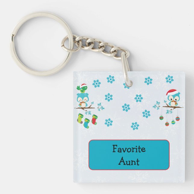 Porte-clefs Chouettes Favorites Tante (Devant)