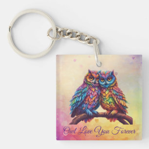 Porte-clefs Chouettes-Inséparables colorés - Cadeau de la Sain