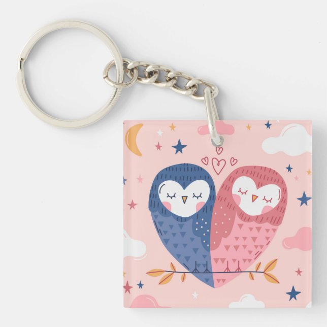 Porte-clefs Chouettes mignonnes (Devant)