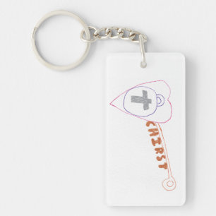 Porte-clefs Christ est la clé Acrylique rectangulaire ceinture