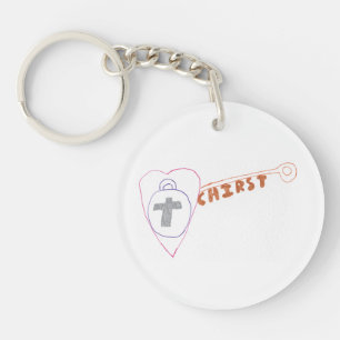 Porte-clefs Christ est la clé ronde de la bague
