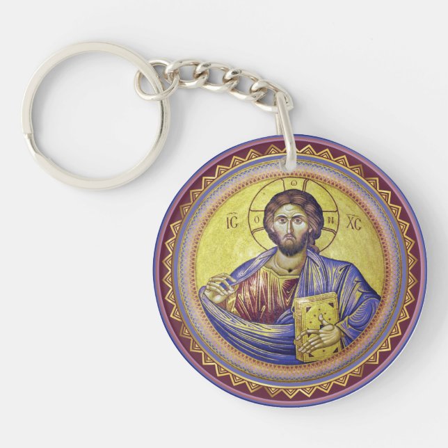 Porte-clefs Christ Pantocrator icône orthodoxe (Devant)
