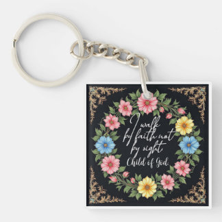 Porte-clefs Christian Bible-Inspired Floral