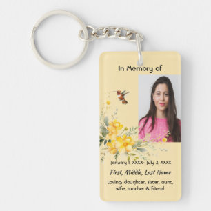Porte-clefs Christian Memorial Hummingbird Yellow Roses