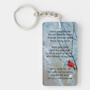 Porte-clefs Christian Memorial Keepsaké Cardinal Red Bird