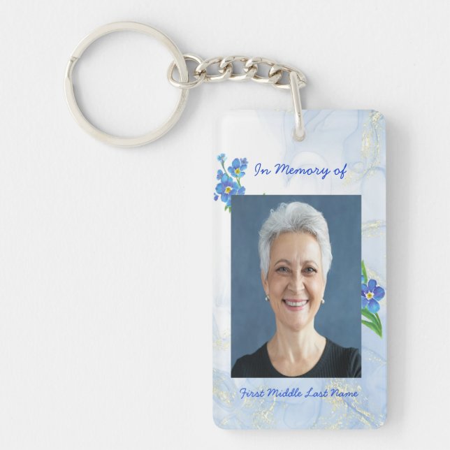 Porte-clefs Christian Memorial Keepsake Forget me Not" Flowers (Devant)