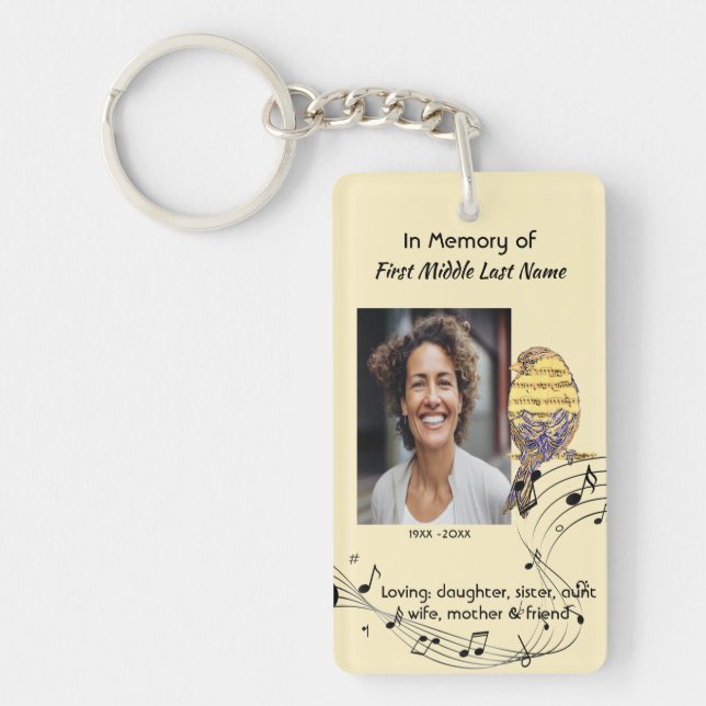 Porte-clefs Christian Memorial Keepsake Music Bird (Devant)