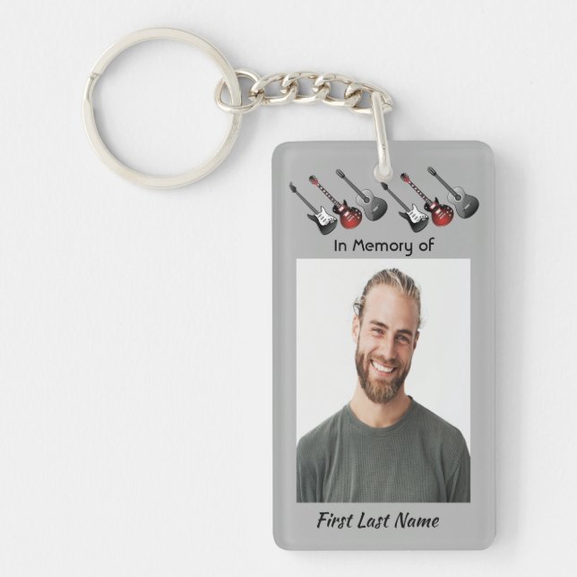 Porte-clefs Christian Memorial Keepsaké Musicien Guitare Musiq (Devant)