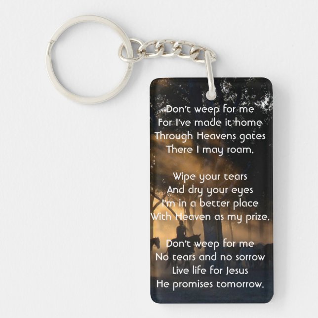 Porte-clefs Christian Memorial Photo Forest Trail Walk Horses (Devant)