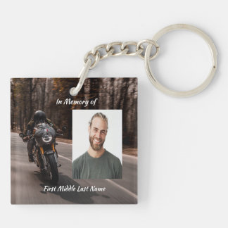 Porte-clefs Christian Memorial Photo Motorcycle Biker 