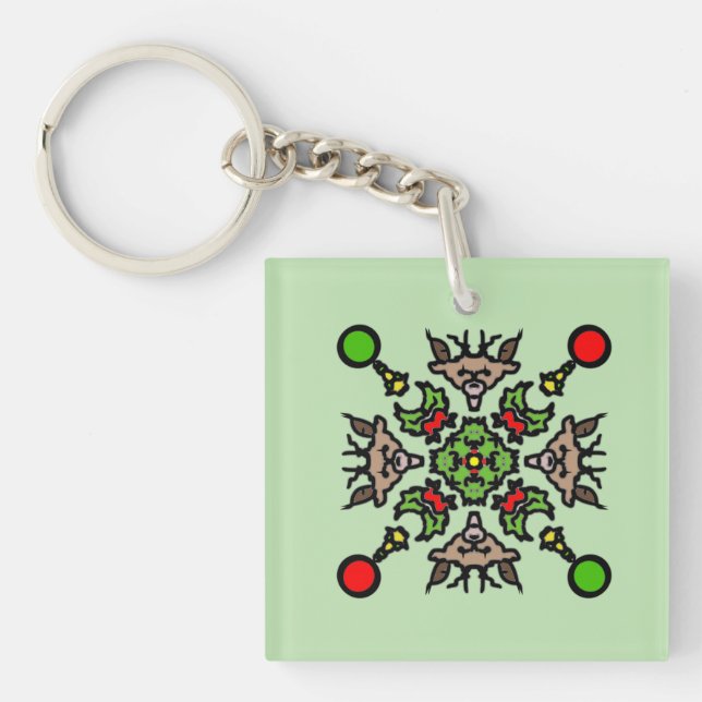 Porte-clefs Christmas Mandala Pattern (Devant)