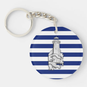 Porte-clefs Chrome comme phare sur les rayures nautiques
