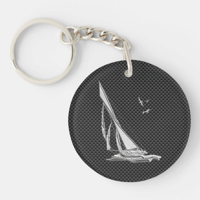 Porte-clefs Chromes Like Sailboat on Carbon Fiber (Devant)